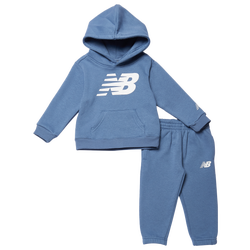 Boys' Infant - New Balance Fleece Set  - White/Shoreline Blue