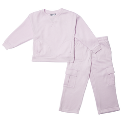 Filles, bambin - New Balance Ensemble en molleton avec cargo/haut à col rond - Milk Violet/Milk Violet