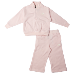 Girls' Preschool - New Balance 1/4 Zip Fleece Set  - Rose Sugar/Rose Sugar