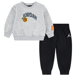 Boys' Preschool - Jordan Dynasty Fleece Crew Set  - Black/White