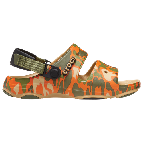 Orange store camo crocs