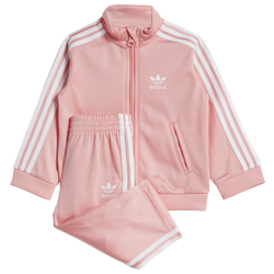 Girls' Toddler - adidas Firebird Track Suit  - Semi Pink/White