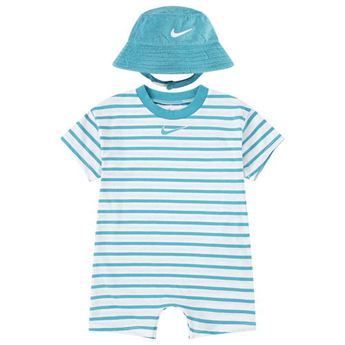 Boys Infant Nike Romper With Bucket Hat - Boys' Infant Blue/White Size 24MO