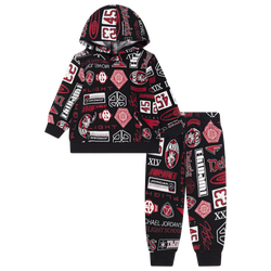 Boys' Preschool - Jordan Brooklyn AOP Fleece Pullover Set - Black/Multi