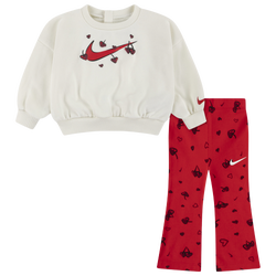 Filles, maternelle - Nike Ensemble avec haut à col ras du cou et legging - Rouge universitaire