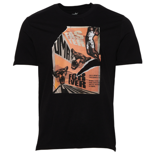 

PUMA Convo Text T-Shirt - Mens Puma Black/Orange Size S