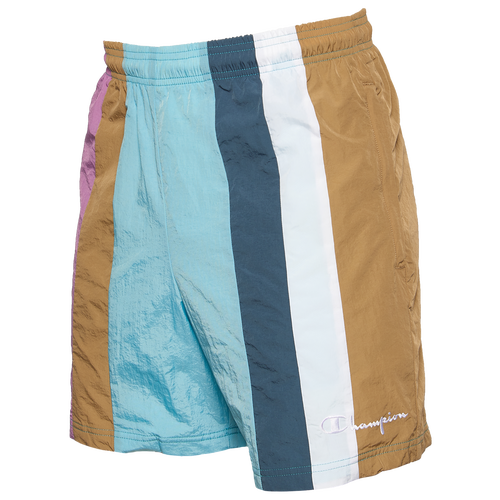 

Champion Mens Champion NYL Stripe Shorts - Mens Blue/Green/Purple Size S