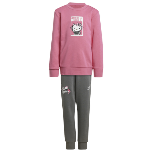 Adidas Girls Adidas Originals Hello Kitty Crew Set Girls Preschool Pink White Size 4T