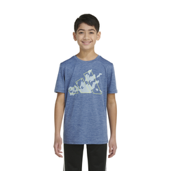 Boys' Grade School - adidas Camo Logo Melange T-Shirt - Blue/Grey