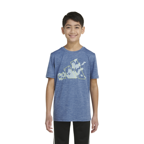 

Boys adidas adidas Camo Logo Melange T-Shirt - Boys' Grade School Blue/Gray Size L