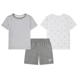 Boys' Toddler - Nike Stripe Swooshfetti 3PC Set - Grey/White