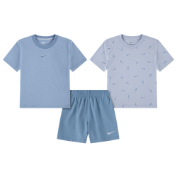 Boys' Toddler - Nike Stripe Swooshfetti 3PC Set - Blue/Grey