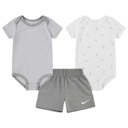 Boys' Infant - Nike Stripe Swooshfetti 3PC Set - Grey/White