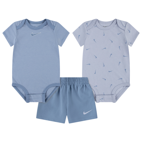 Boys Infant Nike Stripe Swooshfetti 3PC Set - Boys' Infant Blue/Grey Size 12MO