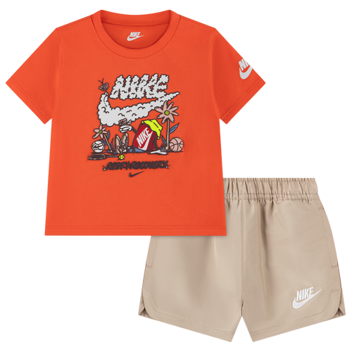 Nike Boxy Short Set - Boys' Infant Orange/Grey Size 18MO