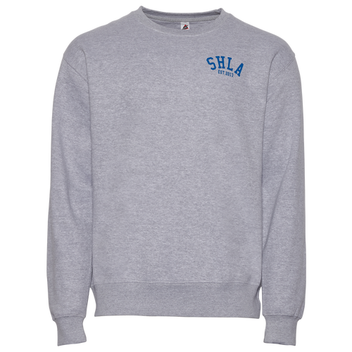 

SHLA Mens SHLA Lifestyle Crew - Mens Heather Grey/Blue Size L