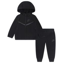 Boys' Preschool - Nike Tech Fleece Full-Zip Set - Black/Black