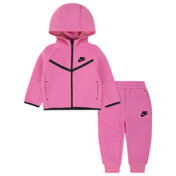 Boys' Preschool - Nike Tech Fleece Full-Zip Set  - Pink/Black