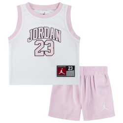 Girls' Preschool - Jordan 23 Jersey Set - White/Pink Foam