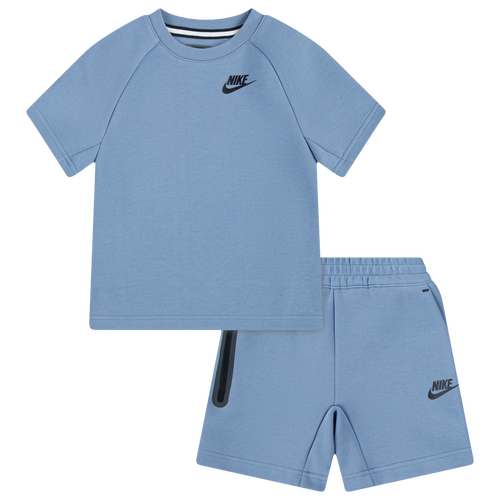 Boys Preschool Nike Tech Fleece T-Shirt Set - Boys' Preschool Black/Blue Size 7
