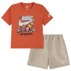 Boys' Preschool - Nike Boxy Short Set - Grey/Orange