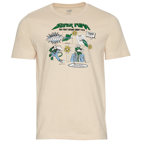 

PUMA Mens PUMA Super Puma No. 1 T-Shirt - Mens Beige/Multi Size S