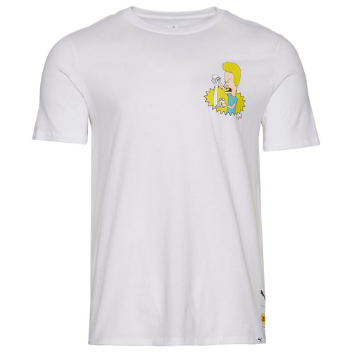 Puma Mens  Beavis & Butthead T-shirt In Yellow/white