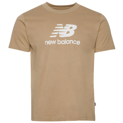 

New Balance Mens New Balance Essential Stacked Logo T-Shirt - Mens Stoneware/White Size L