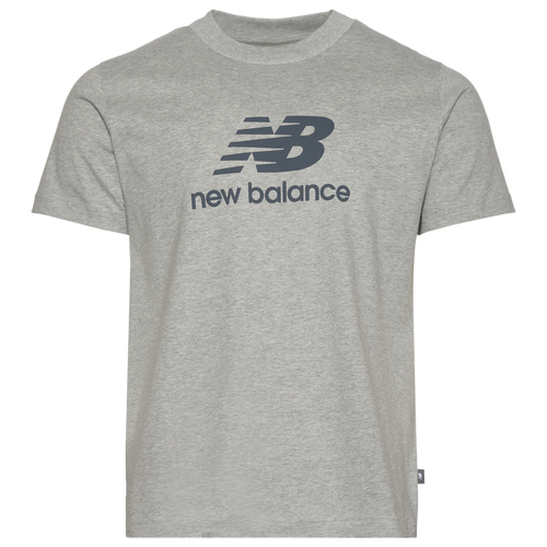 Shop New Balance Mens  Essential Stacked Logo T-shirt In Grey Tonal/grey