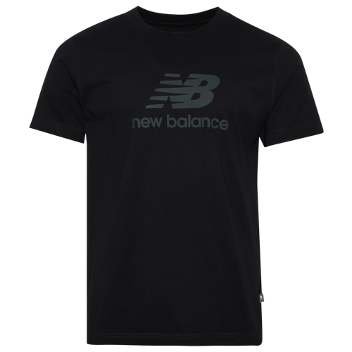 New Balance Mens  Essential Stacked Logo T-shirt In Tonal Black/black