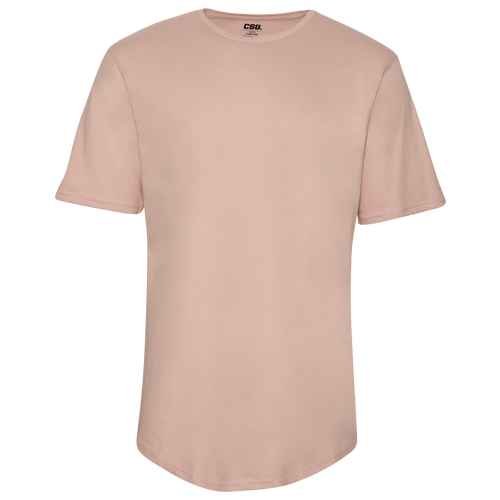 Mens Curve Hem T-shirt In Pink