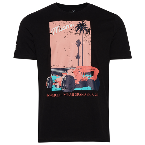 

PUMA Mens PUMA F1 Miami Car Vintage T-Shirt - Mens Black/Pink Size XL