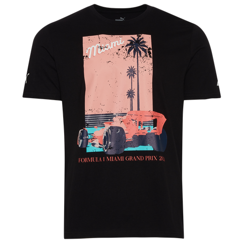 

PUMA Mens PUMA F1 Miami Car Vintage T-Shirt - Mens Black/Pink Size S