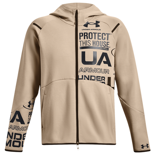 

Under Armour Mens Under Armour Unstoppable Fleece Full-Zip Hoodie - Mens Sahara/Black Size XXL