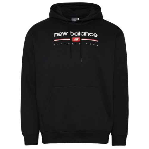 

New Balance Mens New Balance Logo Stripe Hoodie - Mens White/Black Size S