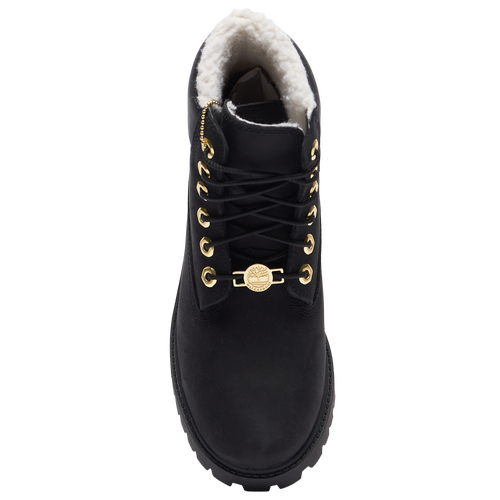 Black timbs with gold best sale