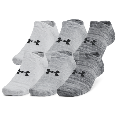 MENS - Under Armour Essential 6 Pack No Show Socks - Castlerock/Anthracite