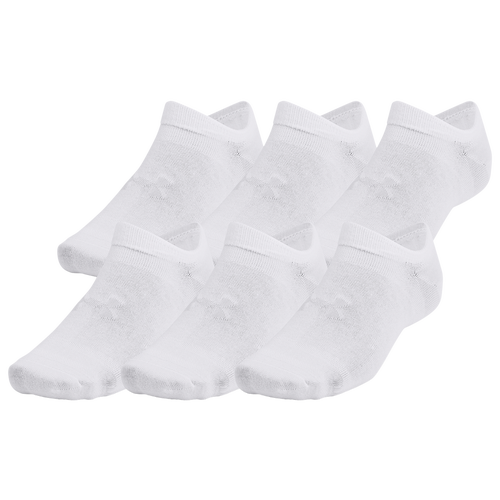 

Under Armour Mens Under Armour Essential 6 Pack No Show Socks - Mens White/Halo Grey/White Size M