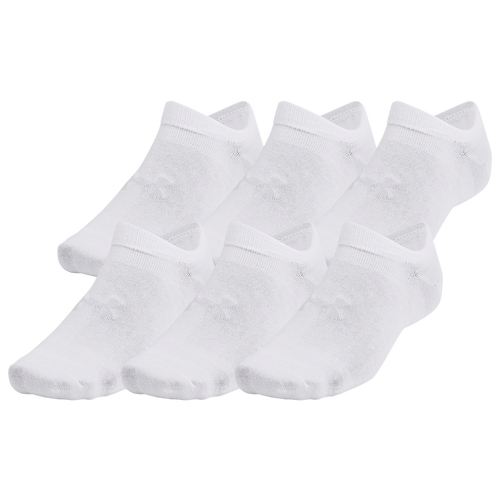 

Under Armour Mens Under Armour Essential 6 Pack No Show Socks - Mens White/Halo Grey/White Size L