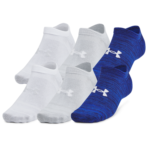 

Under Armour Mens Under Armour Essential 6 Pack No Show Socks - Mens Royal/Royal/Halo Grey Size S