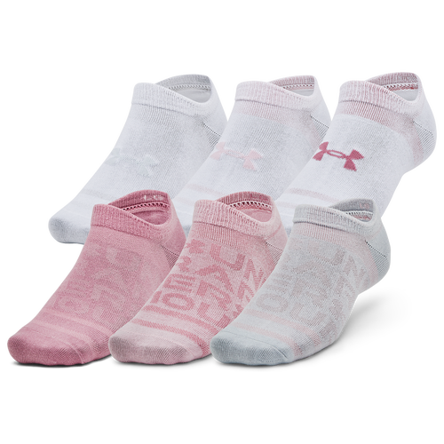 

Under Armour Mens Under Armour Essential 6 Pack No Show Socks - Mens Prime Pink/Pink Elixir/Pink Elixir Size L