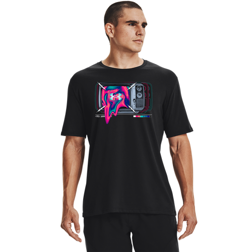 

Under Armour Mens Under Armour TV Glitch Short Sleeve T-Shirt - Mens Black/White Size L