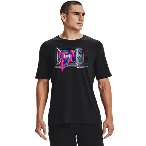 Under Armour Mens  Tv Glitch Short Sleeve T-shirt In Black/white