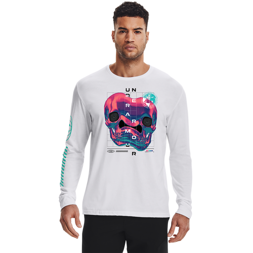 

Under Armour Mens Under Armour Warp Skull Long Sleeve T-Shirt - Mens White/Multi Size S