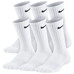 Boys' Grade School - Nike 6 Pack Cushioned Crew Socks  - White/Black