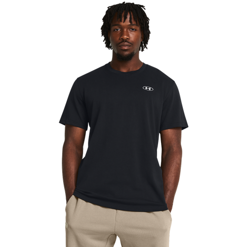 

Under Armour HW LC Patch Short Sleeve - Mens Black/White Size S