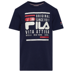 Girls' Grade School - Fila Original Fitness T-Shirt - Navy/White