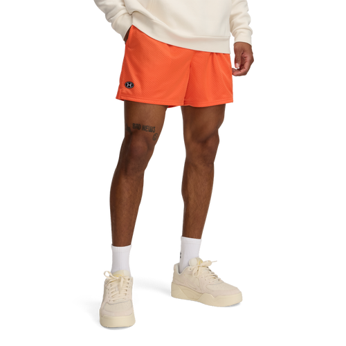 MENS - Under Armour Essential Mesh Shorts - Fire/White