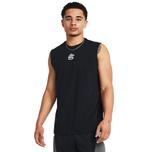 

Under Armour Mens Under Armour Curry Sleeveless Tee - Mens White/Tundra Size L