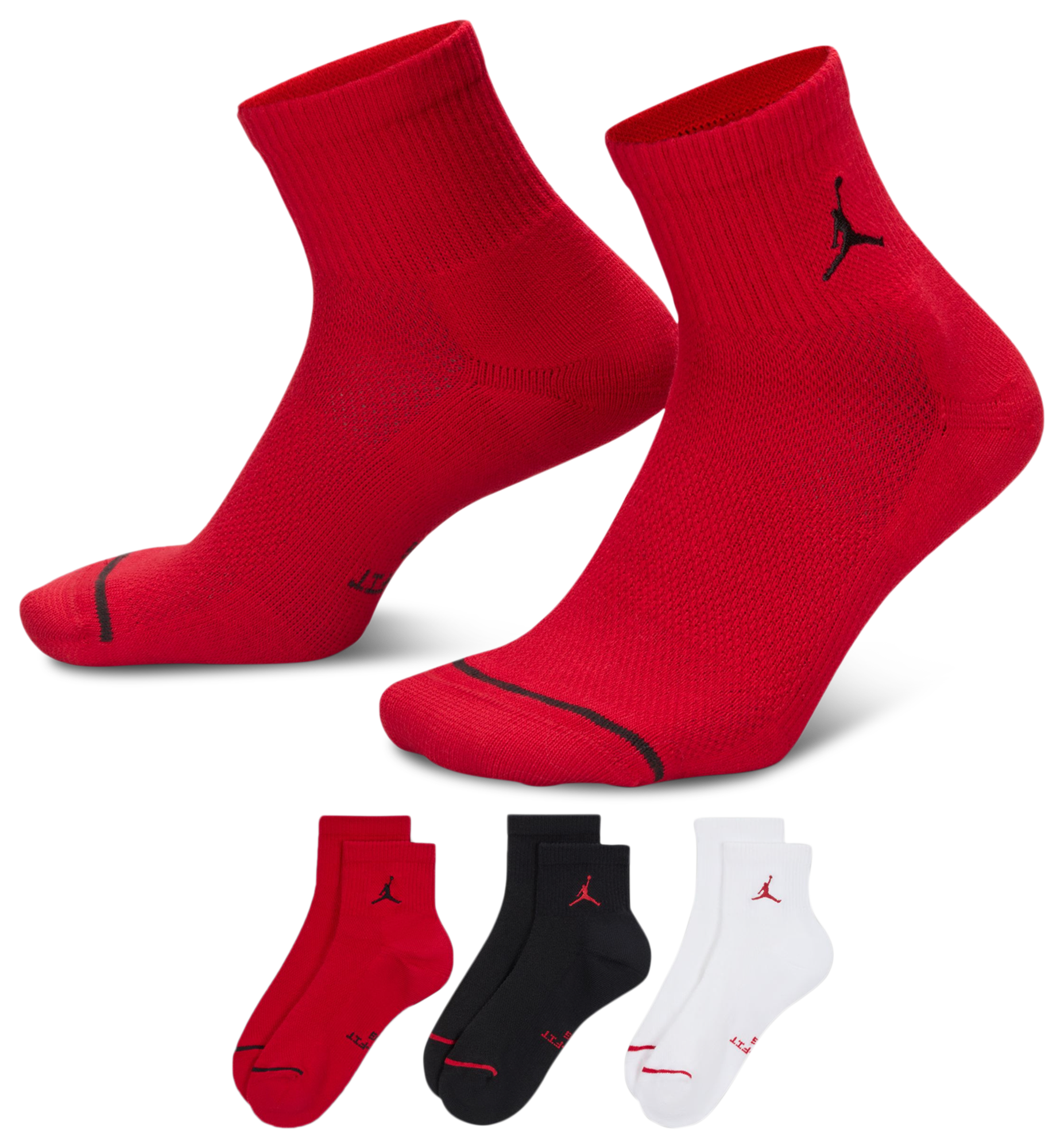 Jordan Everyday 3 Pack Cushion Ankle Socks  - Men's
